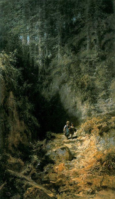 Dzieci w wieku szkolnym w lesie autorstwa Carl Spitzweg