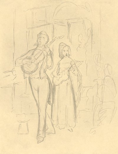 Strassensänger, połowa końca XIX wieku, ok. 1924. autorstwa Carl Spitzweg