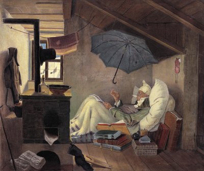 Biedny poeta, 1839 autorstwa Carl Spitzweg