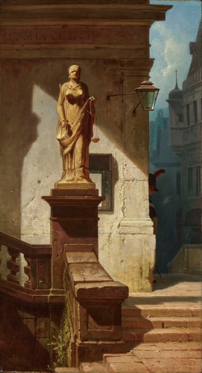 Oko prawa Justitia, 1857. autorstwa Carl Spitzweg