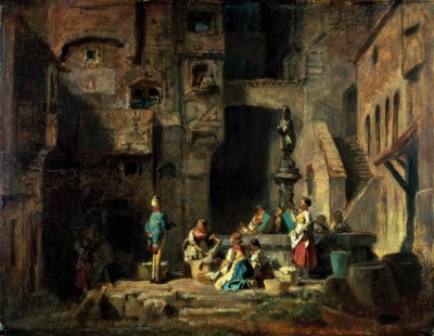 Praczki przy studni autorstwa Carl Spitzweg