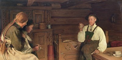 Artysta kart (olej na płótnie) autorstwa Carl Sundt Hansen