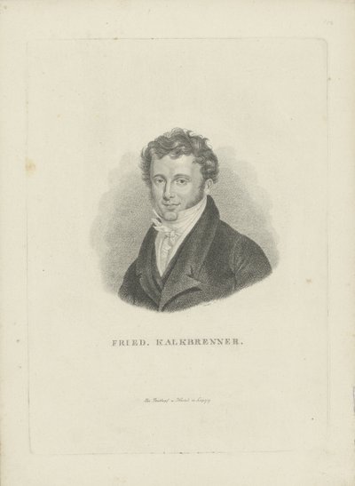 Portret kompozytora Friedricha Kalkbrennera 1785-1849, ok. 1821. autorstwa Carl Traugott Riedel