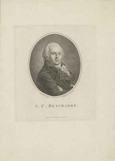 Portret kompozytora Johanna Friedricha Reichardta 1752-1814 , 1814. autorstwa Carl Traugott Riedel