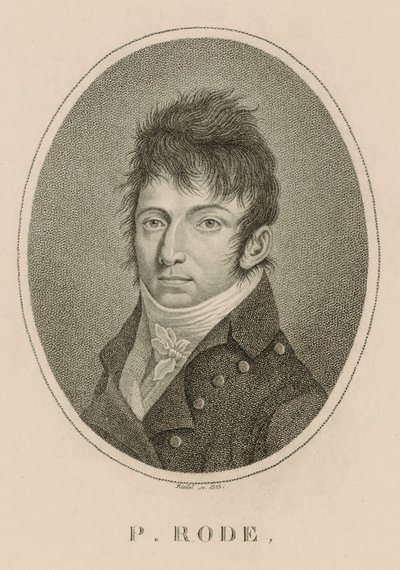 Portret kompozytora Pierre Jacques Joseph Rode 1774-1830, 1813. autorstwa Carl Traugott Riedel