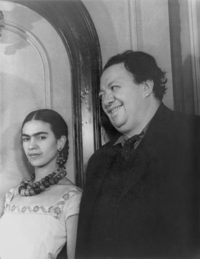 Frida Kahlo i Diego Rivera podczas wizyty w Nowym Jorku autorstwa Carl Van Vechten