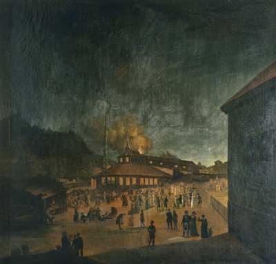 Święto narodowe w Bærum Jernverk (fabryka żelaza) Midsummer autorstwa Carl Vogt