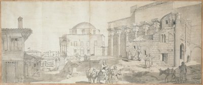 Biblioteka Hadriana i Wielki Meczet w Atenach autorstwa Carl Wilhelm Freiherr von Heideck