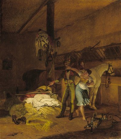 Chevauxleger flirtuje z pokojówką autorstwa Carl Wilhelm Freiherr von Heideck