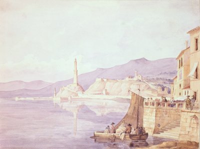 Port w Genui, 1835 r. autorstwa Carl Wilhelm Goetzloff