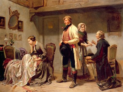 Toast za narzeczoną (olej) autorstwa Carl Wilhelm Huebner
