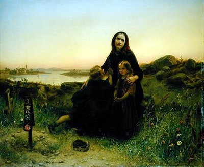 Wdowa w żałobie, 1852 autorstwa Carl Wilhelm Huebner