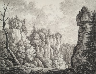 Skalisty krajobraz z pustelnikiem autorstwa Carl Wilhelm Kolbe the elder