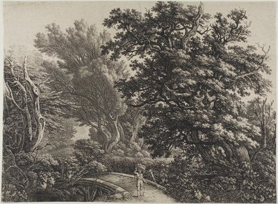 Rustykalny most w splątanym drewnie autorstwa Carl Wilhelm Kolbe, the elder