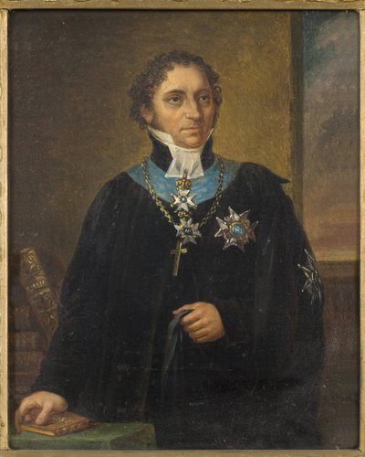 Portret Johana Olofa Wallina (1779-1839), autorstwa Nordgrena, Carl Wilhelm (1804-1857). Olej na płótnie. Wymiary: 18x15 cm. Muzeum Narodowe w Sztokholmie autorstwa Carl Wilhelm Nordgren