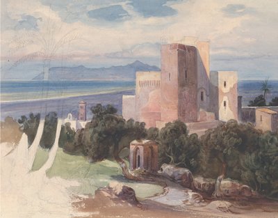 Widok na Terracinę z górą Circeo recto..., połowa XIX wieku. autorstwa Carl von Blaas