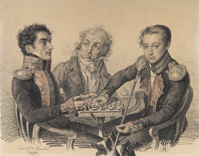 Hrabia Zachar Siemionowicz Herheulidze 1797-1856, baron Aleksiej Iwanowicz Czerkasow 1799-1855. autorstwa Carl von Hampeln