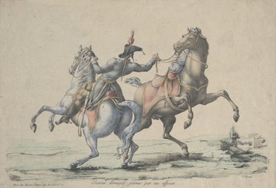 Zsiadany koń ujarzmiony przez oficera, 1770-1836. autorstwa Carle Vernet