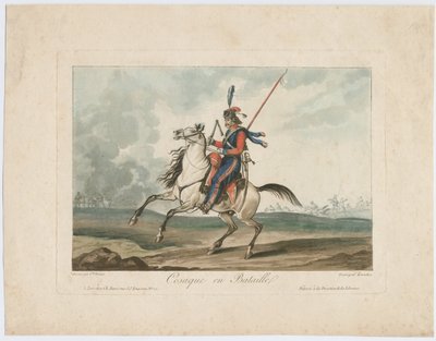 Kozak w bitwie, 1815 autorstwa Carle Vernet