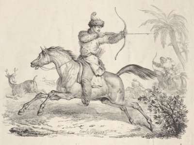 Kozacy na jeleniach konnych, 1821-36. autorstwa Carle Vernet