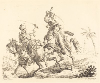 Hussard uderzający mamelucka autorstwa Carle Vernet
