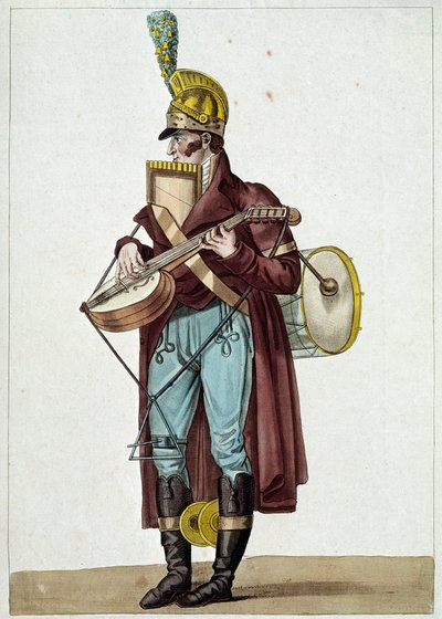 Monsieur Ut la si, orkiestra teatrów burżuazyjnych (muzyk uliczny) (ilustracja) autorstwa Carle Vernet