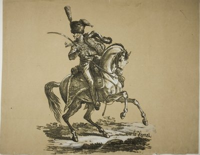 Gwardia Królewska, Konny Huzar i Koń, nr 6 autorstwa Carle Vernet