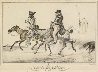 Sceny z życia codziennego, drogi i ścieżki: droga do Poissy autorstwa Carle Vernet