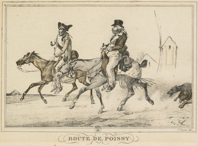 Sceny z życia codziennego, drogi i ścieżki: Droga do Poissy..., 1816. autorstwa Carle Vernet