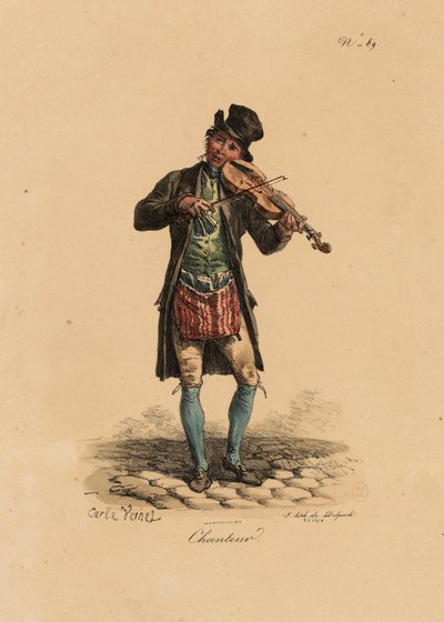 Piosenkarka uliczna z „Les Cris de Paris” autorstwa Carle Vernet