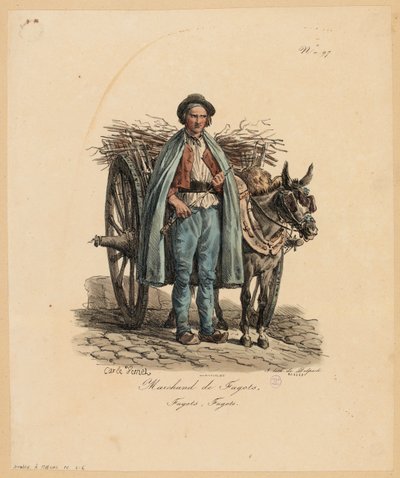 Pedalski merchand z "Les Cris de Paris autorstwa Carle Vernet