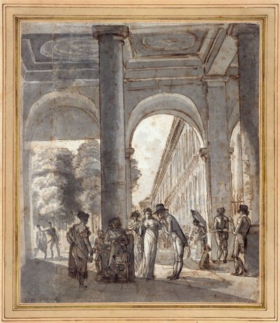 Pałac Królewski w 1810 roku (tusz na papierze) autorstwa Carle Vernet