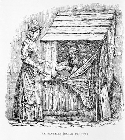 Savetier. Grawerowanie Carle Vernet. 19 wiek. autorstwa Carle Vernet