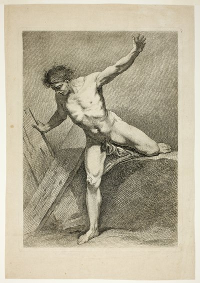 Rysunek, od Six Figures Académiques autorstwa Carle van Loo