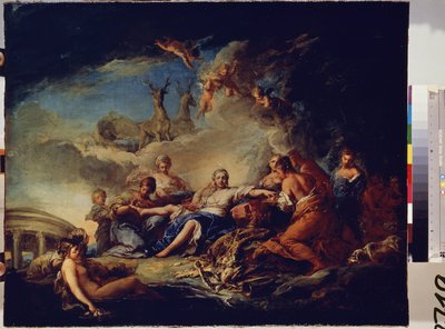 Odpoczynek Diany na polowaniu. Obraz Carle Van Loo (1705-1765). Olej na płótnie, 65 x 80,5 cm autorstwa Carle van Loo