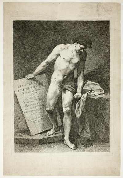 Strona tytułowa, z Six Figures Académiques (Sześć figur akademickich) autorstwa Carle van Loo