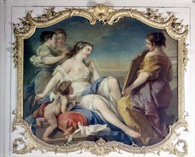 Wenus w toalecie (olej na panelu) autorstwa Carle van Loo