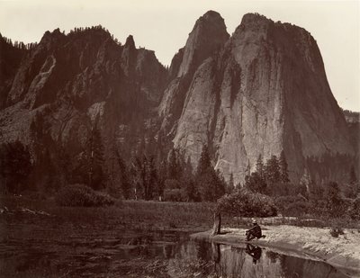 Cathedral Rocks, Yosemite, ca. 1872, wydrukowany ca. 1876. autorstwa Carleton E. Watkins.