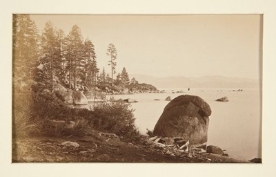 Cztery sceny kolejowe i cztery widoki na jezioro Tahoe: Jezioro Tahoe z Artist Point autorstwa Carleton E. Watkins