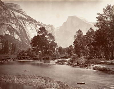 Kopuła północna i południowa, Yosemite, ca. 1872, wydrukowany ca. 1876. autorstwa Carleton E. Watkins.