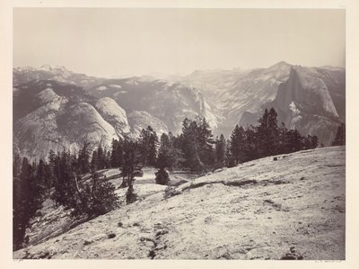 Kopuły, z kopuł Sentinel, Yosemite, c. 1865-1866. autorstwa Carleton E. Watkins