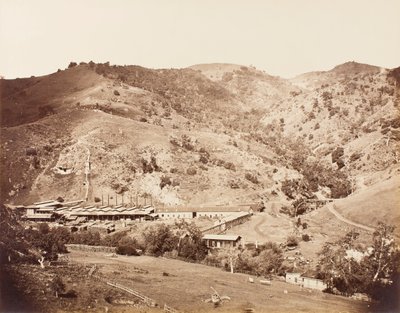 The Works and the Mine, New Almaden, Santa Clara, Kalifornia autorstwa Carleton E. Watkins