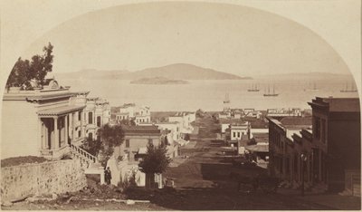 Wyspa Alcatraz i zatoka San Francisco, patrząc na północ, lata 80. XIX wieku (zdjęcie) autorstwa Carleton Emmons Watkins