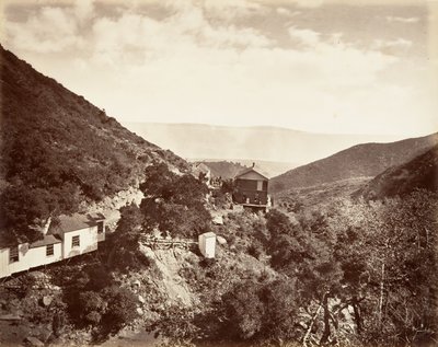 Gorące Źródła Siarkowe, Santa Barbara, 1876, druk ok. 1876. autorstwa Carleton Emmons Watkins