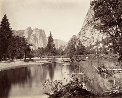Patrząc w dół Yosemite Valley, ca. 1872, wydrukowany ca. 1876. autorstwa Carleton Emmons Watkins