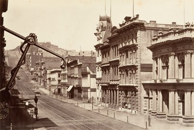 North Side of California Street, 1864, wydrukowany ok. 1876. autorstwa Carleton Emmons Watkins