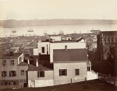 San Francisco, z California i Powell Street, 1864, wydrukowano 1876. autorstwa Carleton Emmons Watkins