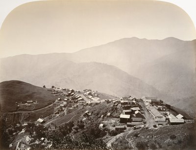 Miasto na wzgórzu, New Almaden, 1863. autorstwa Carleton Emmons Watkins