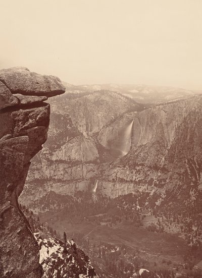 Wodospad Yosemite z Glacier Point, 1878-1881 (zdjęcie) autorstwa Carleton Emmons Watkins