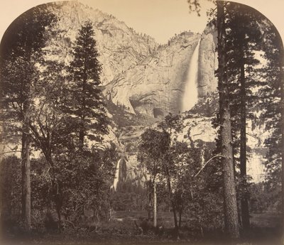 Upadek Yosemite. W dół doliny. 2637 stóp, 1861. autorstwa Carleton Emmons Watkins